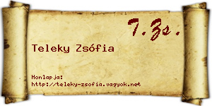 Teleky Zsófia névjegykártya